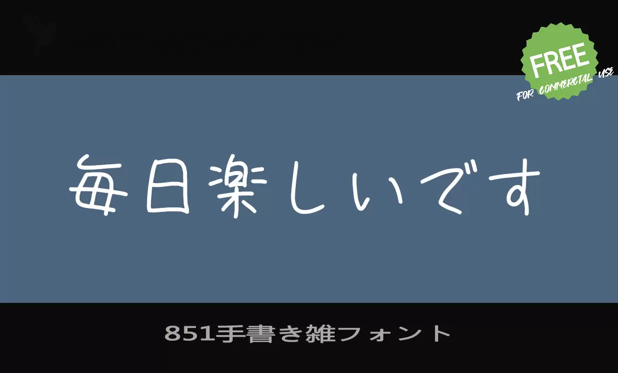 851手書き雑フォント字型