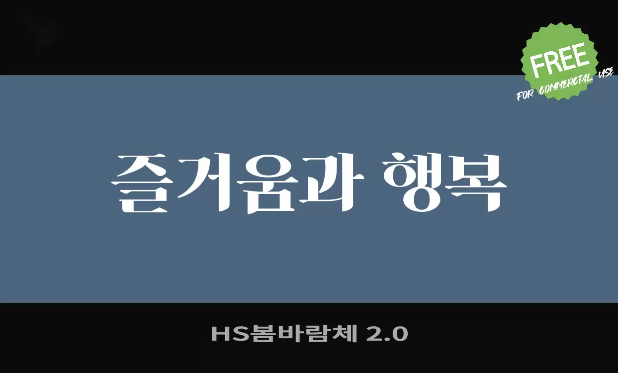 HS봄바람체 2.0字型