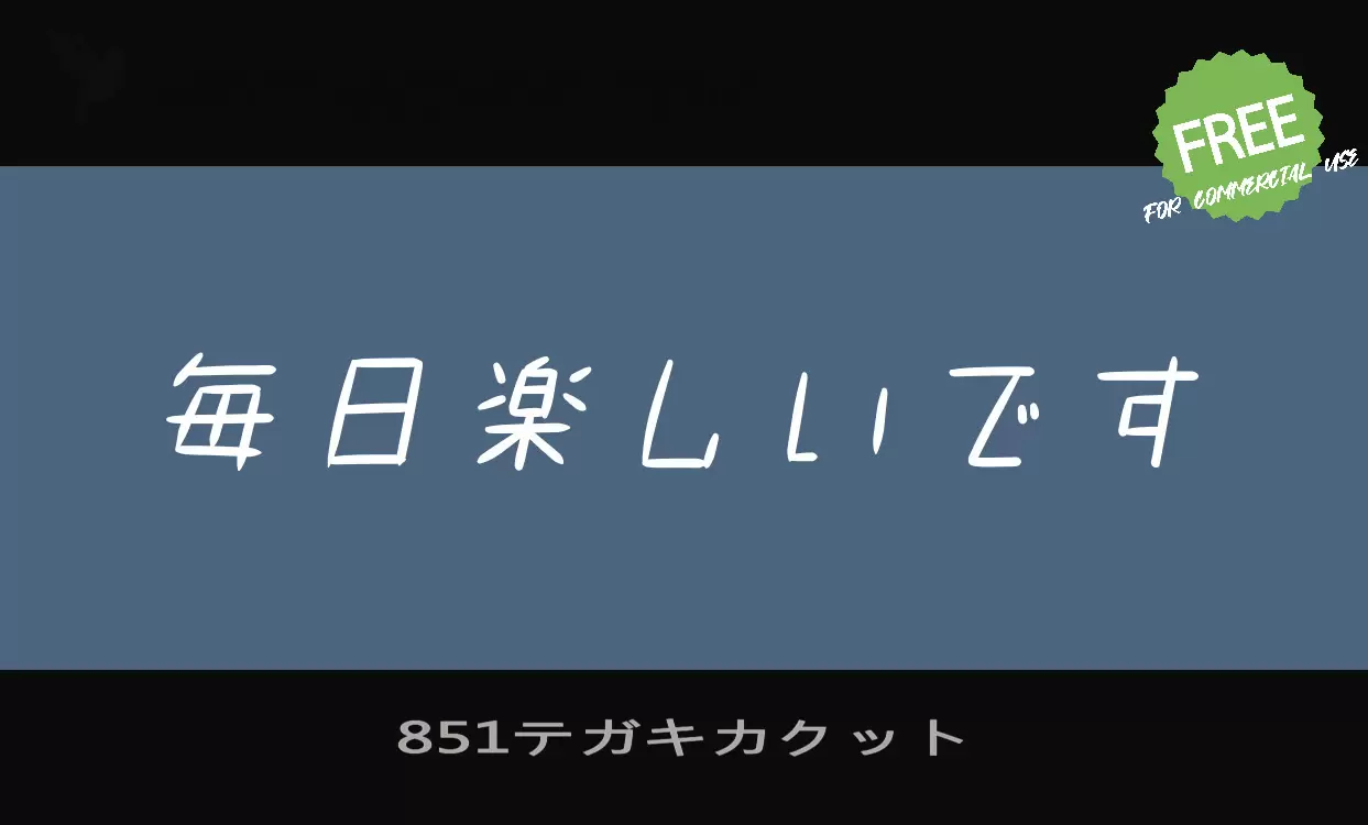 851テガキカクット字型