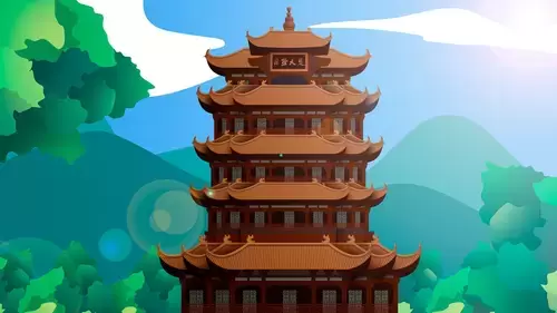 中國古建-楚天極目-黃鶴樓插圖素材