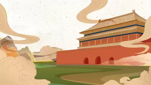 中國著名建築-北京紫禁城插圖素材