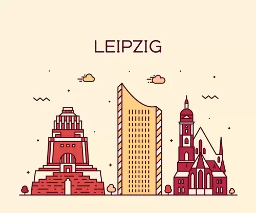 全球城市印象-萊比錫插圖素材