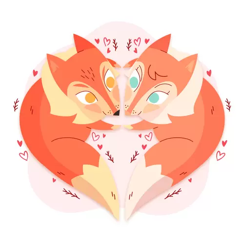 戀愛的動物-狐狸-愛心插圖