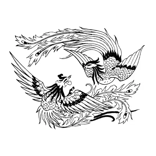 龍鳳圖案插圖素材