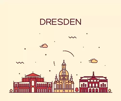 全球城市印象-德累斯頓插圖素材