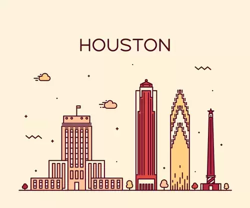 全球城市印象-休斯頓插圖素材