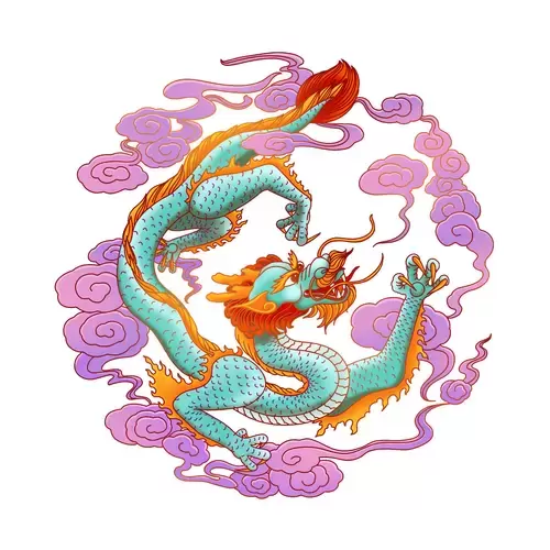 上古神獸--青龍插圖素材