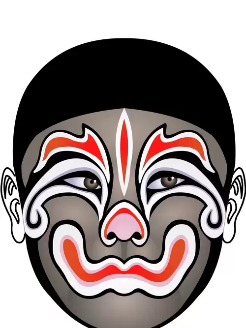 京劇臉譜-胡里-巴駱和插圖素材