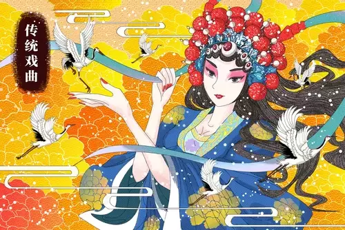 京劇人物-傳統戲曲插圖素材