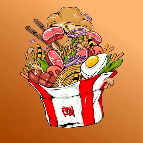 漫畫風食物-快餐插圖