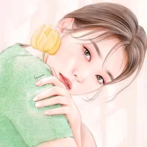 漂亮女孩-清新-文靜插圖