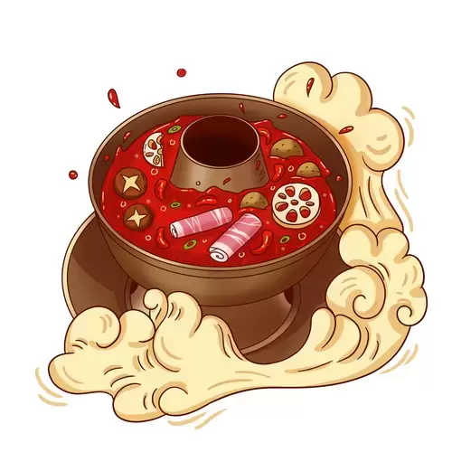 中華美食-辣火鍋插圖素材