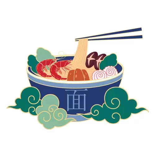 中華美食-拉麵插圖素材
