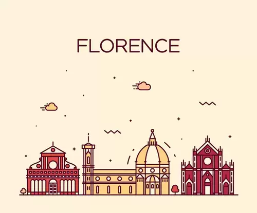 全球城市印象-佛羅倫薩插圖素材