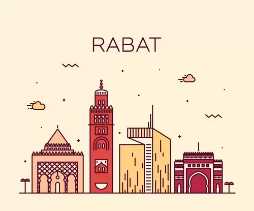 全球城市印象-拉巴特插圖素材