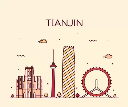全球城市印象-天津插圖素材