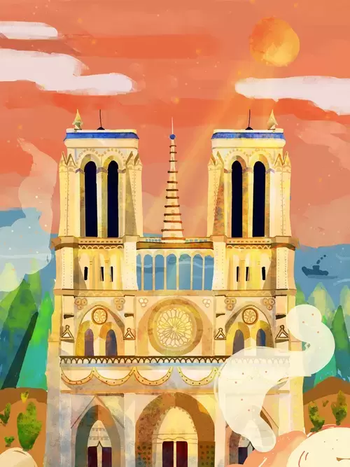 世界印象-法國插圖素材