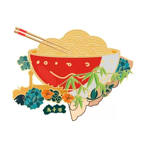 中華美食-熱乾麵插圖素材
