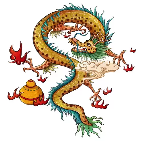 上古神獸--青龍插圖素材