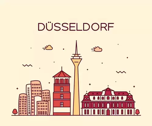 全球城市印象-杜塞爾多夫插圖素材