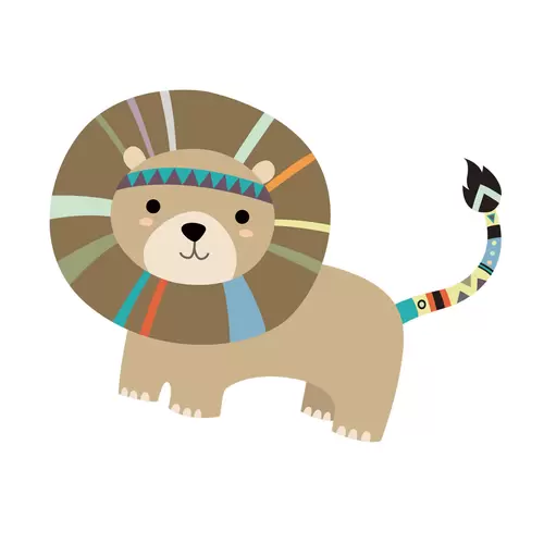 森林動物-獅子插圖素材