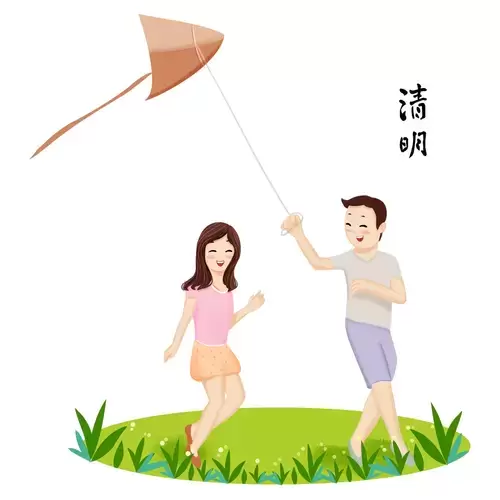 清明節-放風箏插圖素材