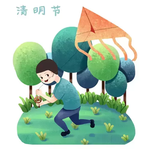 清明節-放風箏插圖素材