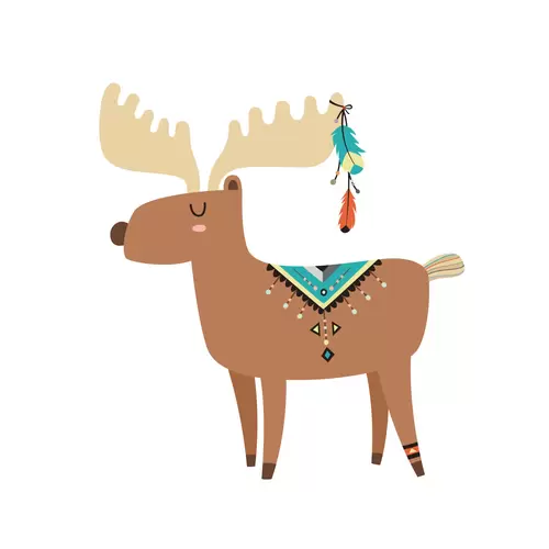 森林動物-馴鹿插圖素材