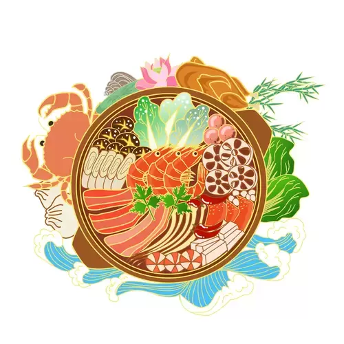 中華美食-砂鍋插圖素材