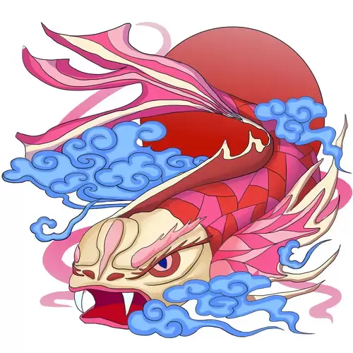 上古神獸-蠃魚插圖素材