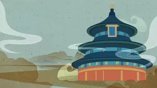 中國著名建築-北京天壇插圖素材