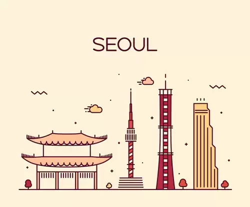 全球城市印象-漢城插圖素材