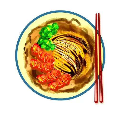 中華美食-熱乾麵插圖素材