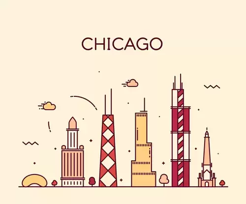 全球城市印象-芝加哥插圖素材