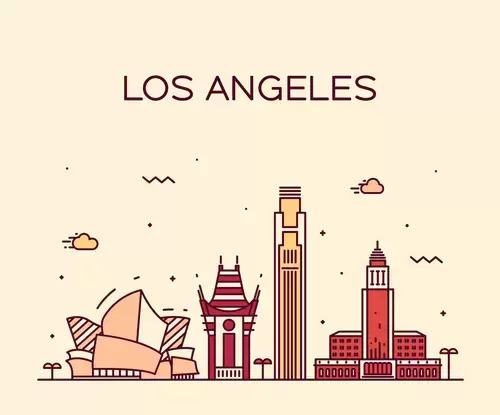 全球城市印象-洛杉磯插圖素材