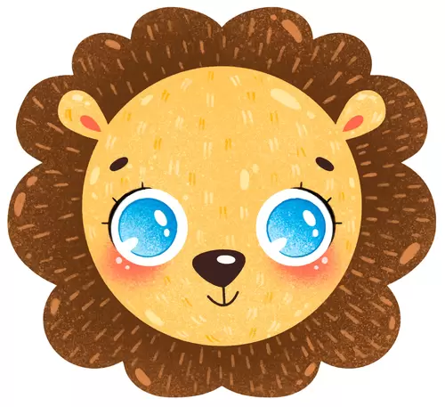 動物頭像-獅子插圖