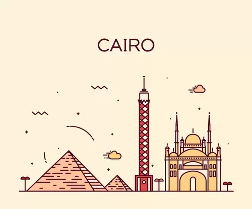 全球城市印象-開羅插圖素材