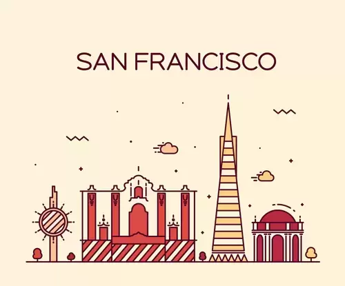全球城市印象-舊金山插圖素材