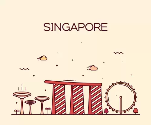 全球城市印象-新加坡插圖素材