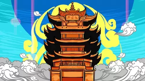 中國古建-黃鶴樓插圖素材