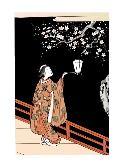 日本浮世繪插圖素材