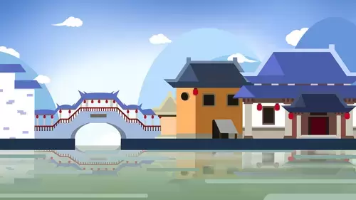 中國古建-中國民居插圖素材