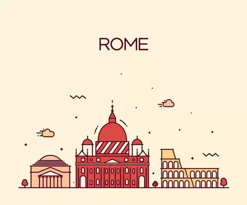 全球城市印象-羅馬插圖素材