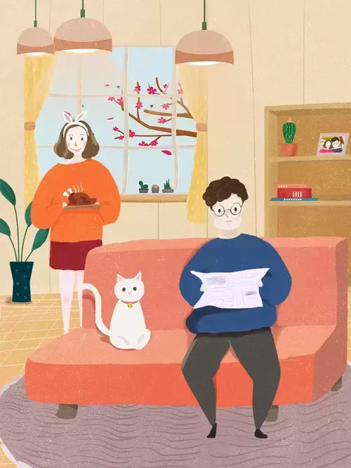 感恩節-休閒的家庭時光插圖