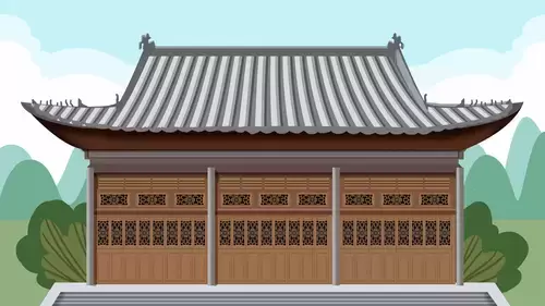 中國古建-古代宮殿插圖素材