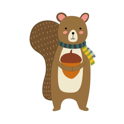 森林動物-松鼠插圖素材