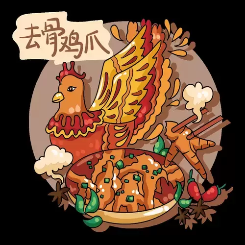中華美食-去骨雞爪插圖素材