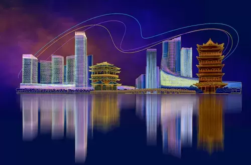 中國城市插圖素材