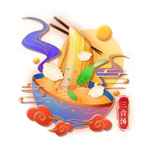 中華美食-拉麵插圖素材