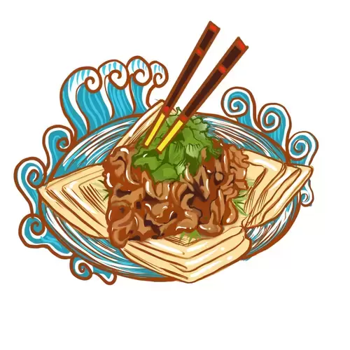 中華美食-京醬肉絲插圖素材